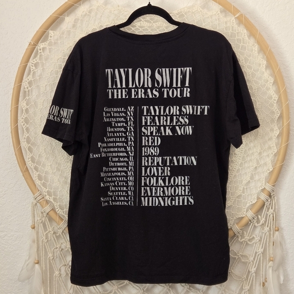 Taylor Swift The Eras Tour US Dates Black Graphic T-Shirt Size L Unisex - Picture 4 of 10